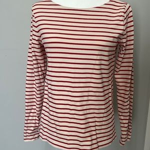 J. Crew long sleeve Red and Cream Striped Shirt - size S